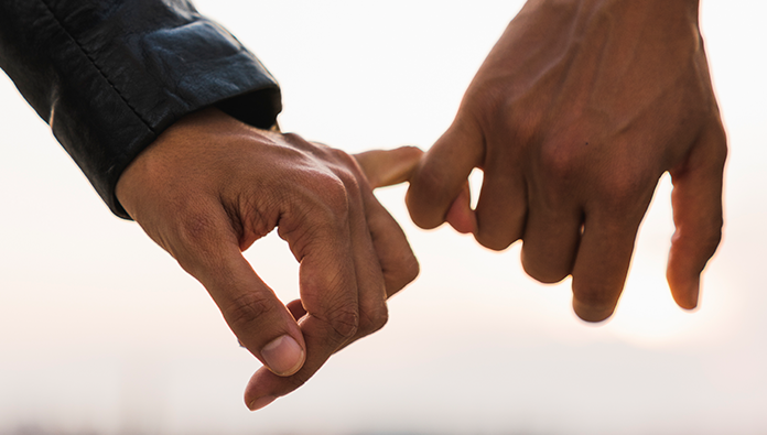 A couple holding hands A couple holding hands